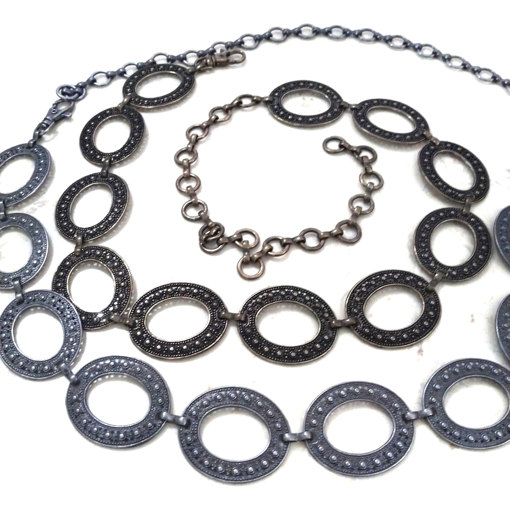 2 Chain Belts Gold Silver Metal